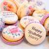 Flowers + Happy Birthday Macarons