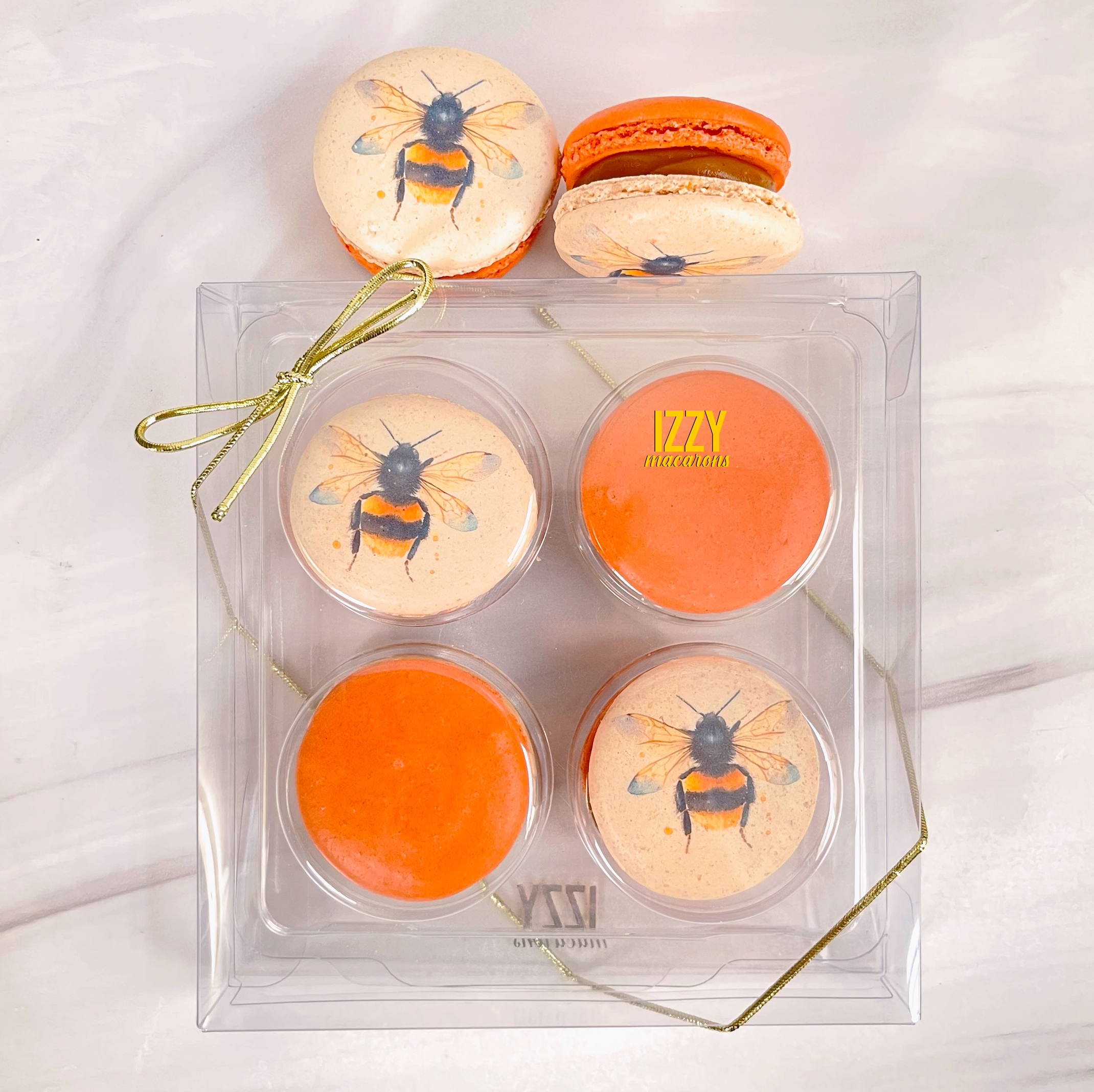 4 Macarons - Customized Party Favor Macarons - Flat Package