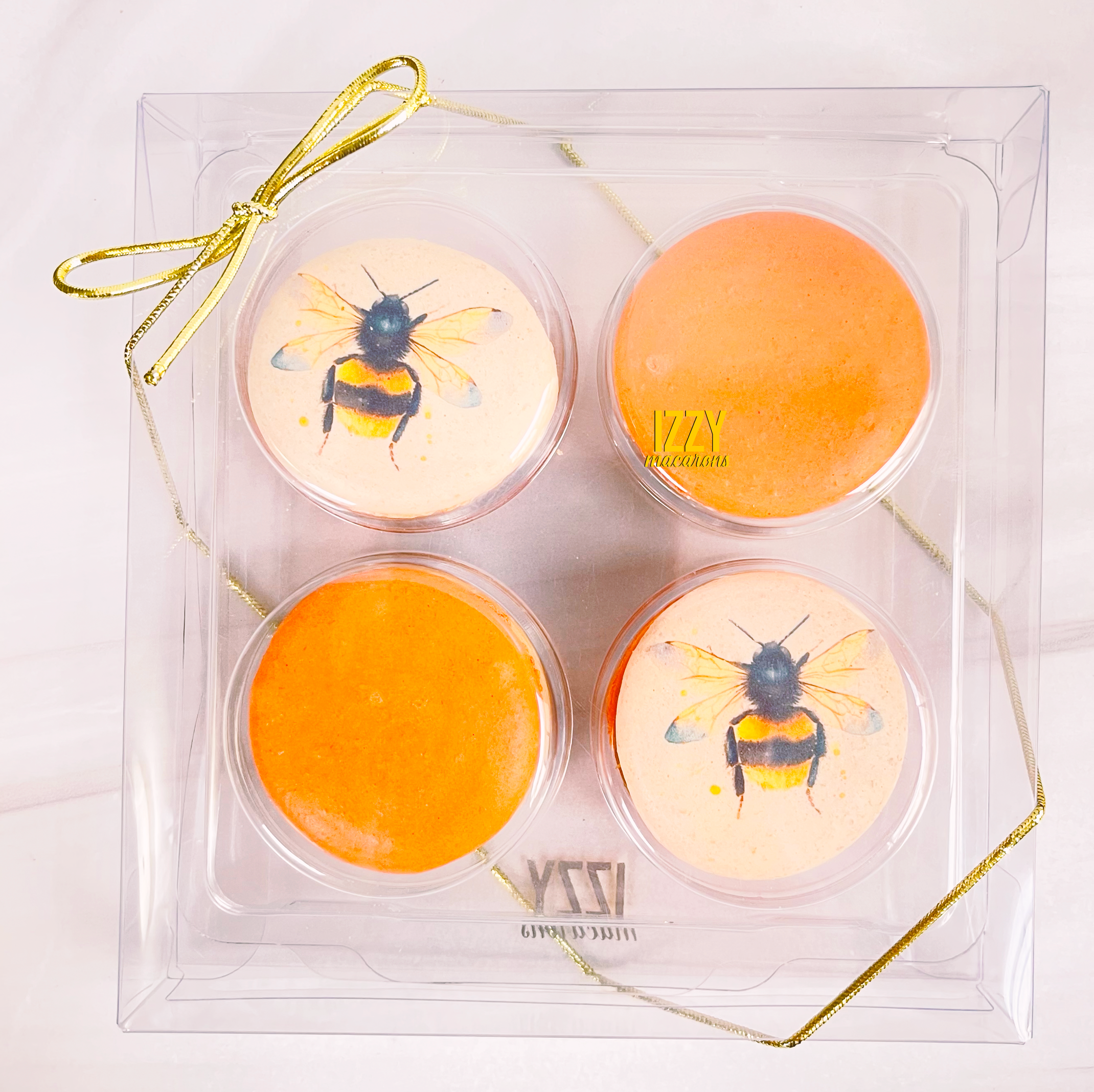 4 Macarons - Customized Party Favor Macarons - Flat Package