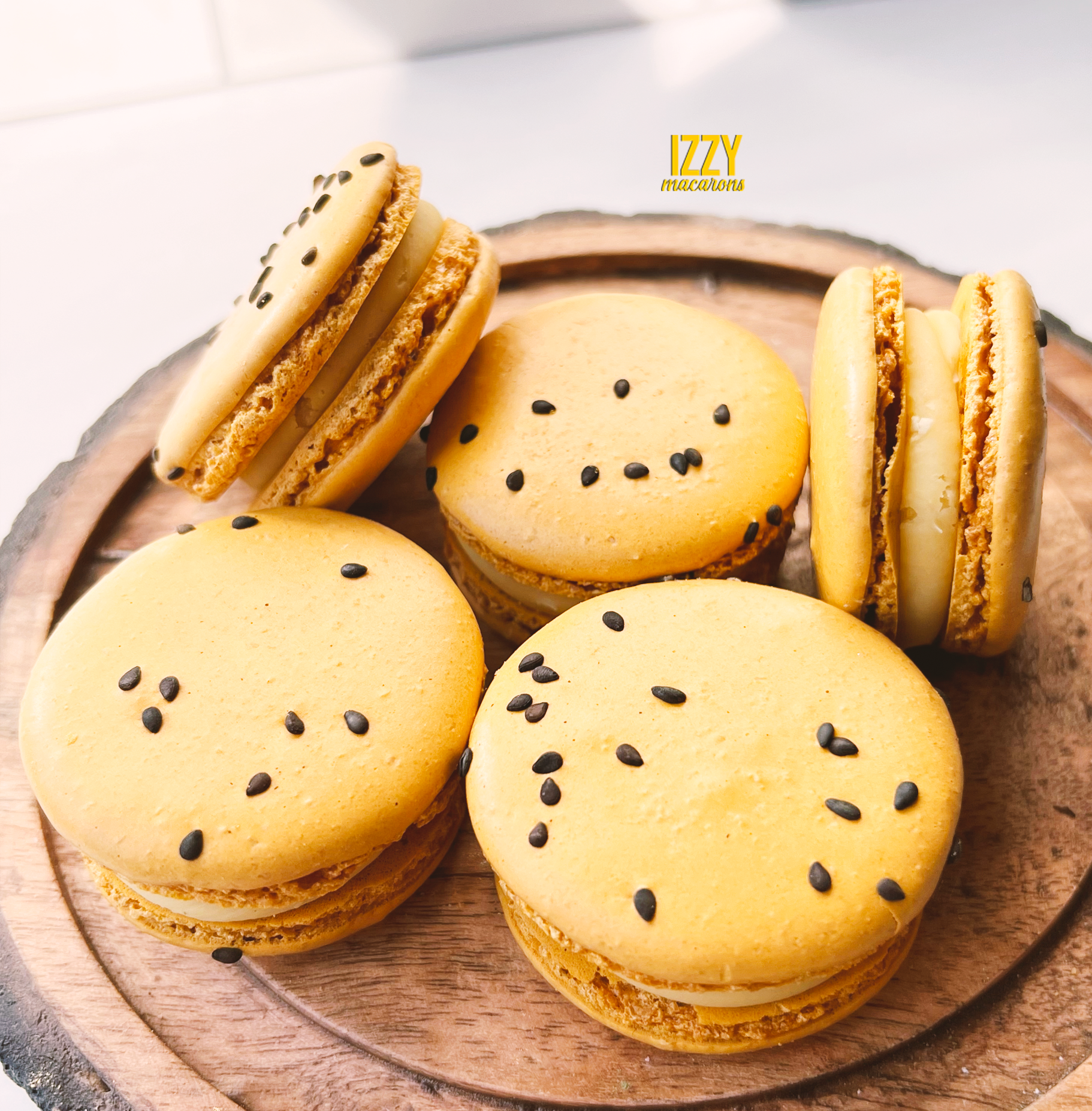 Passion Fruit Macarons - Izzy Macarons