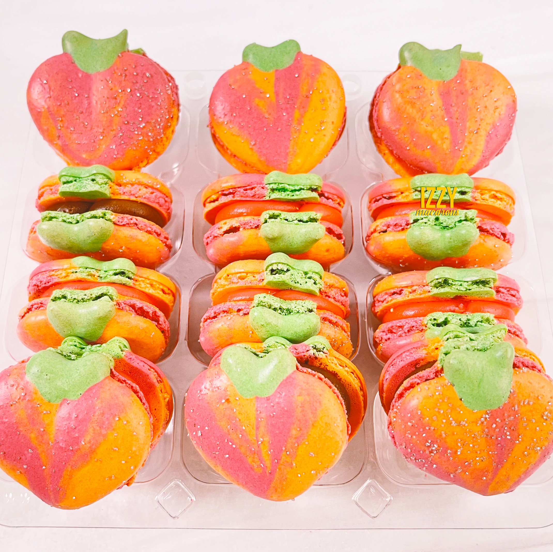 Peach Design Macarons