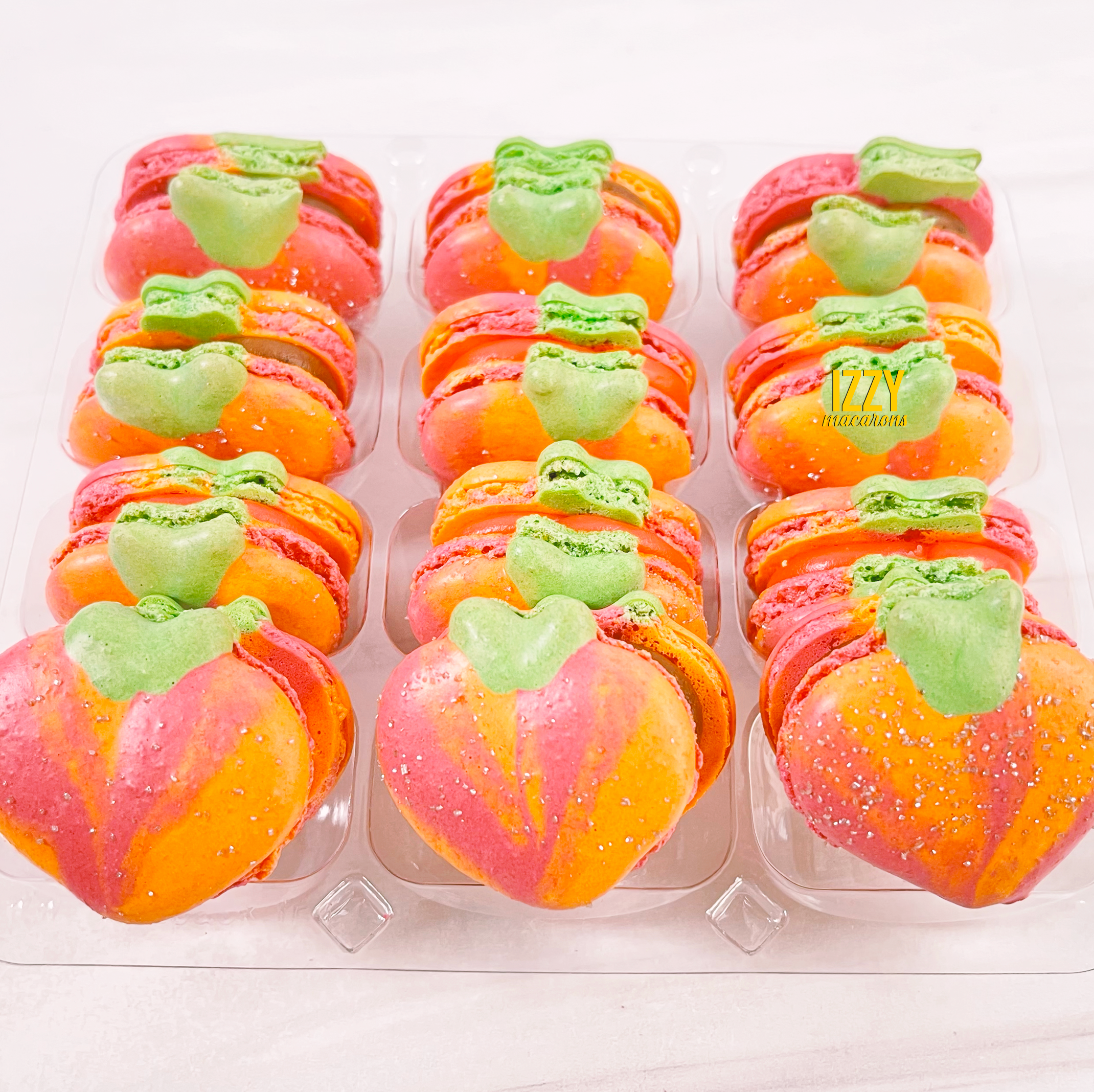 Peach Design Macarons