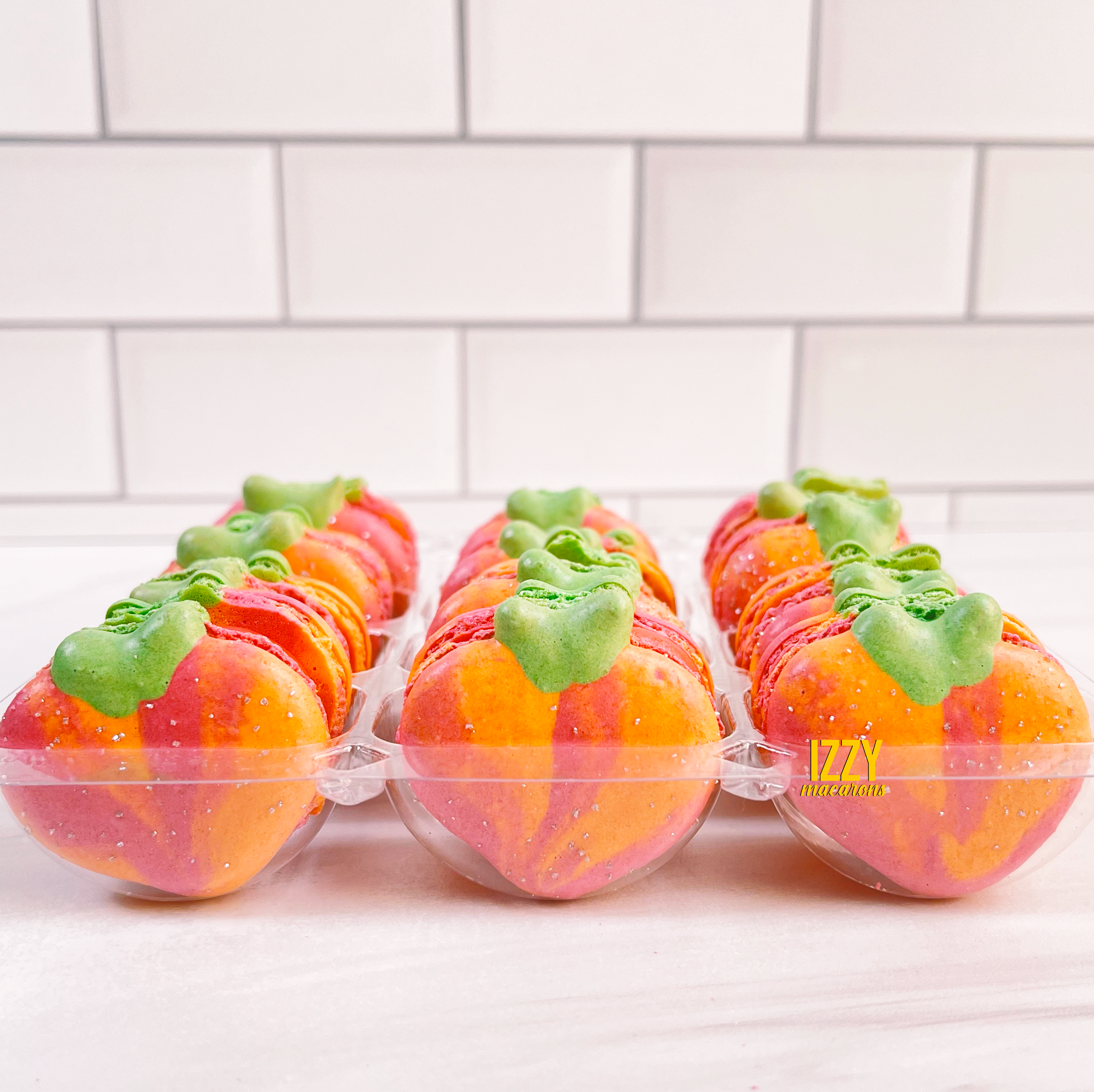 Peach Design Macarons