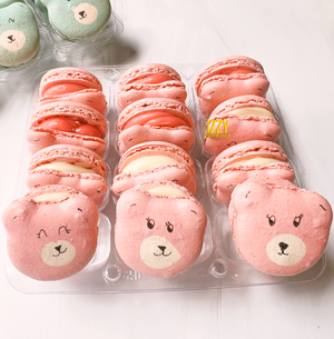 Pink and Blue Teddy Bears Macarons - Izzy Macarons