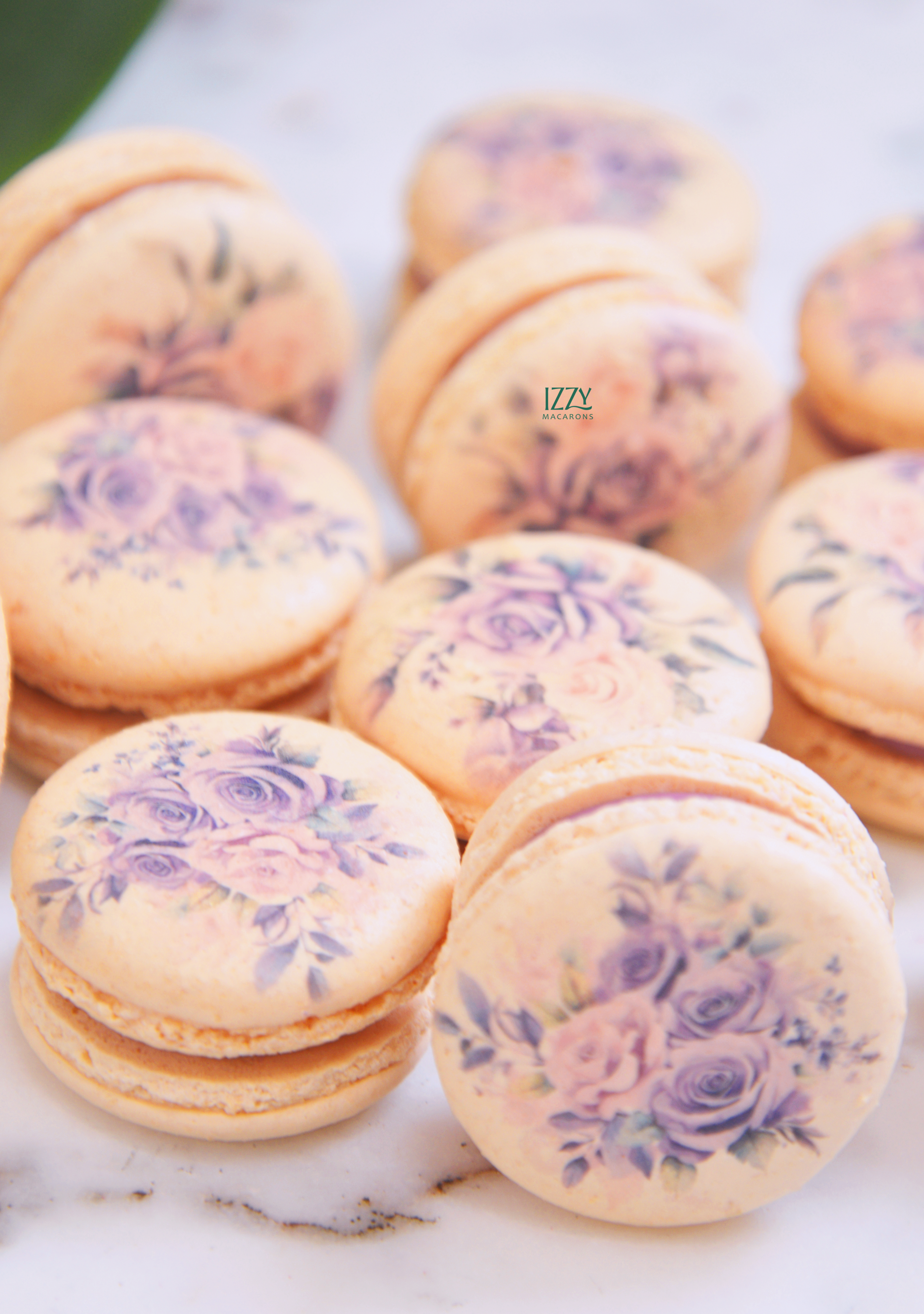 Purple Roses Macarons