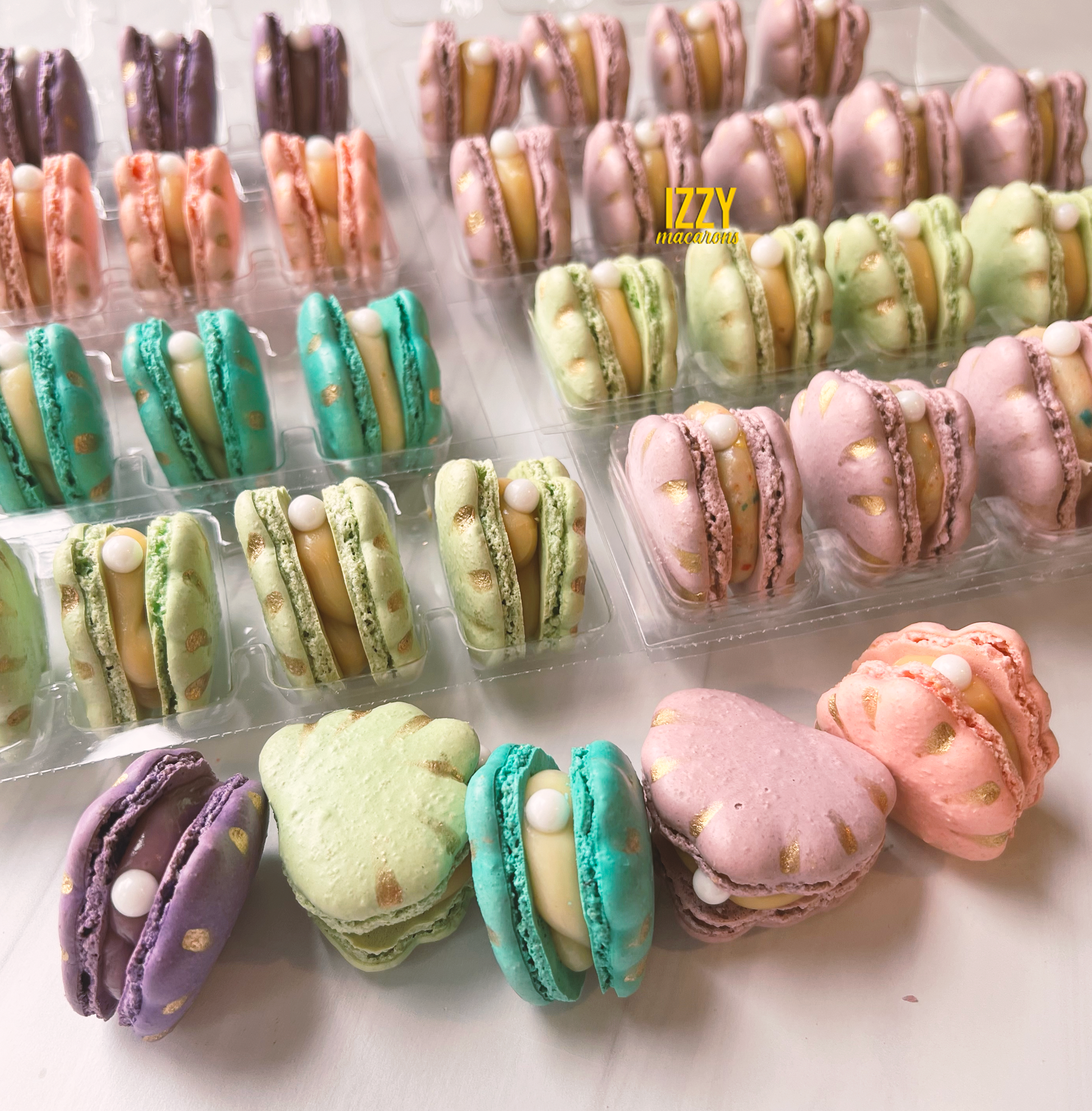 Seashell Macarons - Izzy Macarons