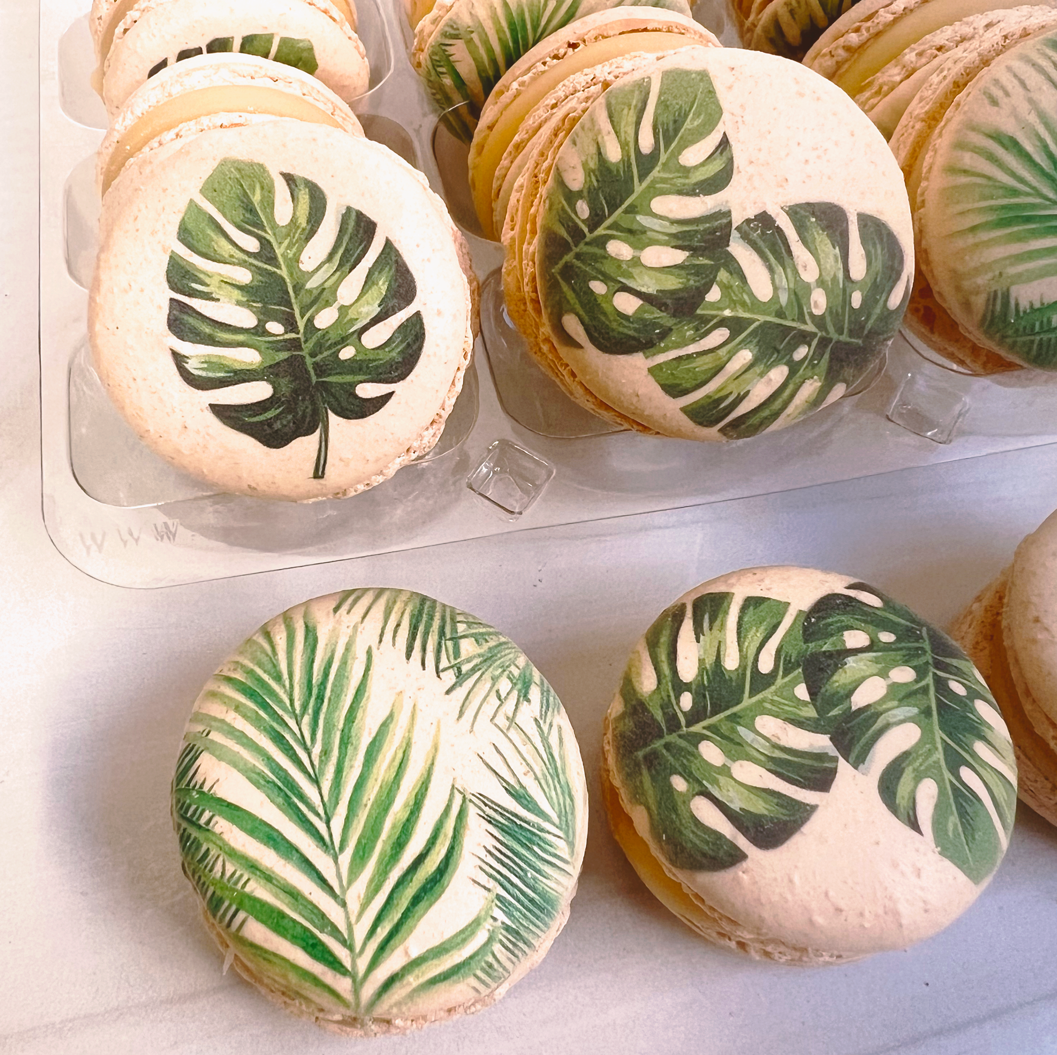 Tropical Leafs Macarons