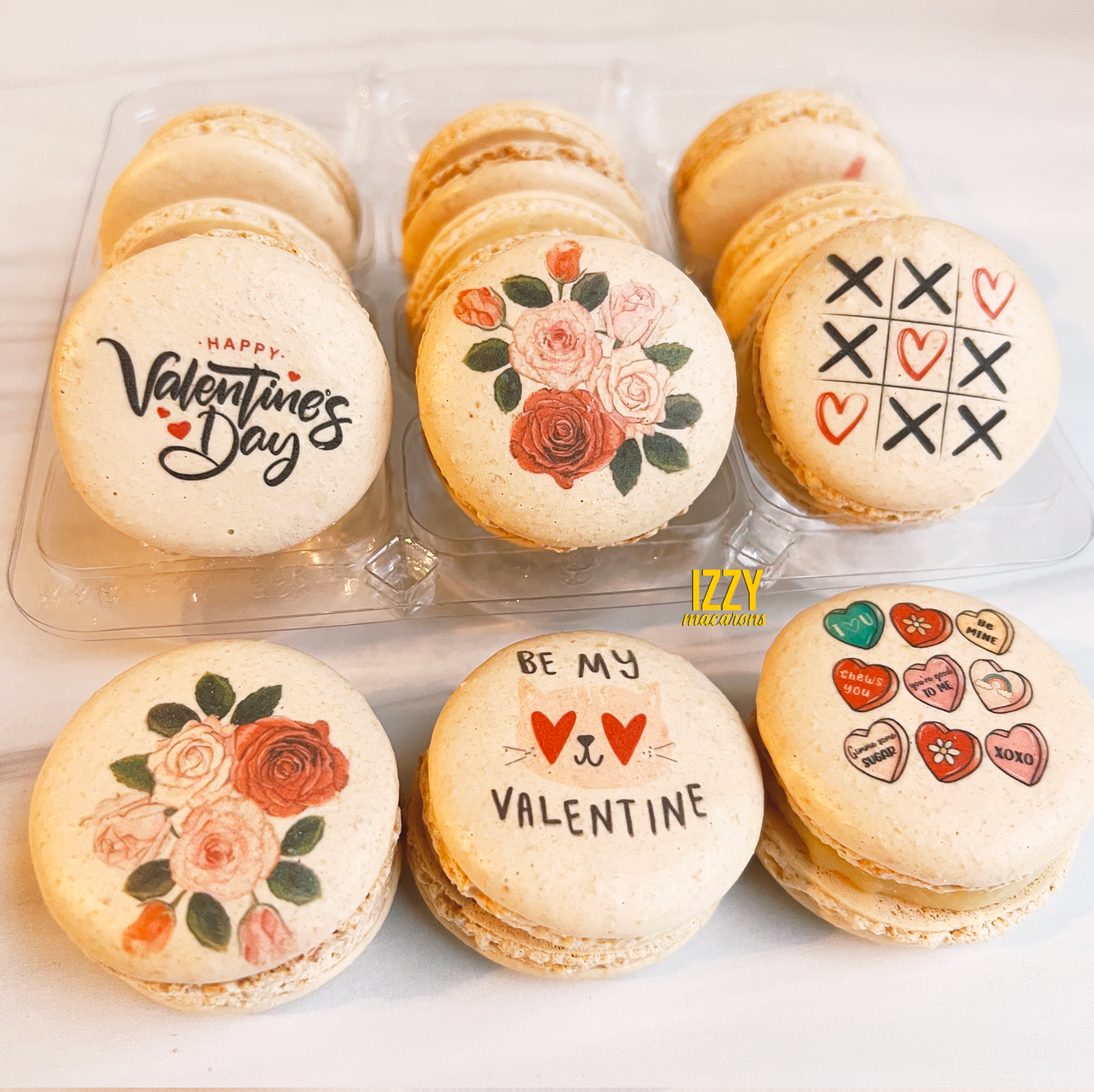 Vanilla Valentine's Prints French Macarons