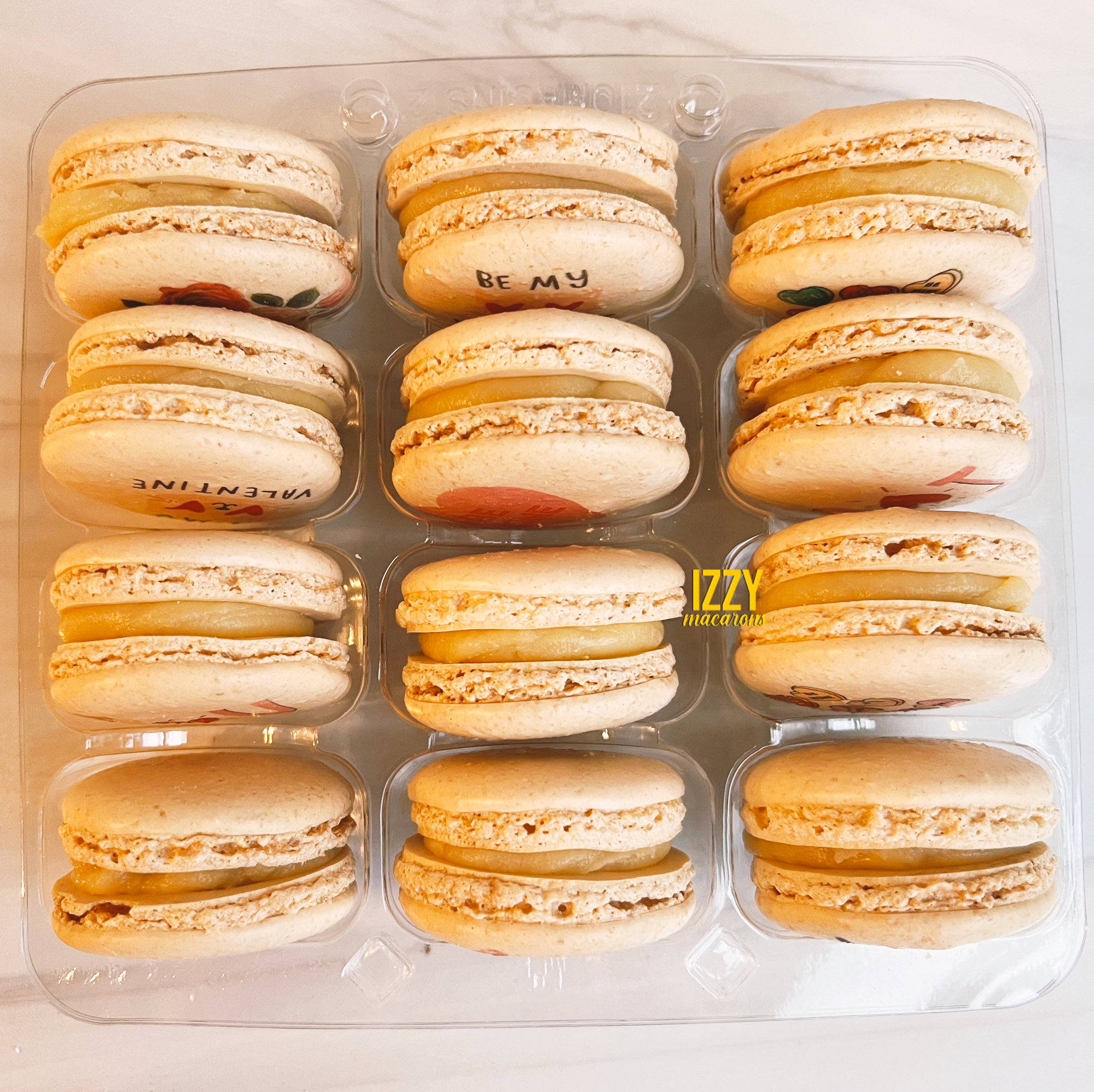 Vanilla Valentine's Prints French Macarons