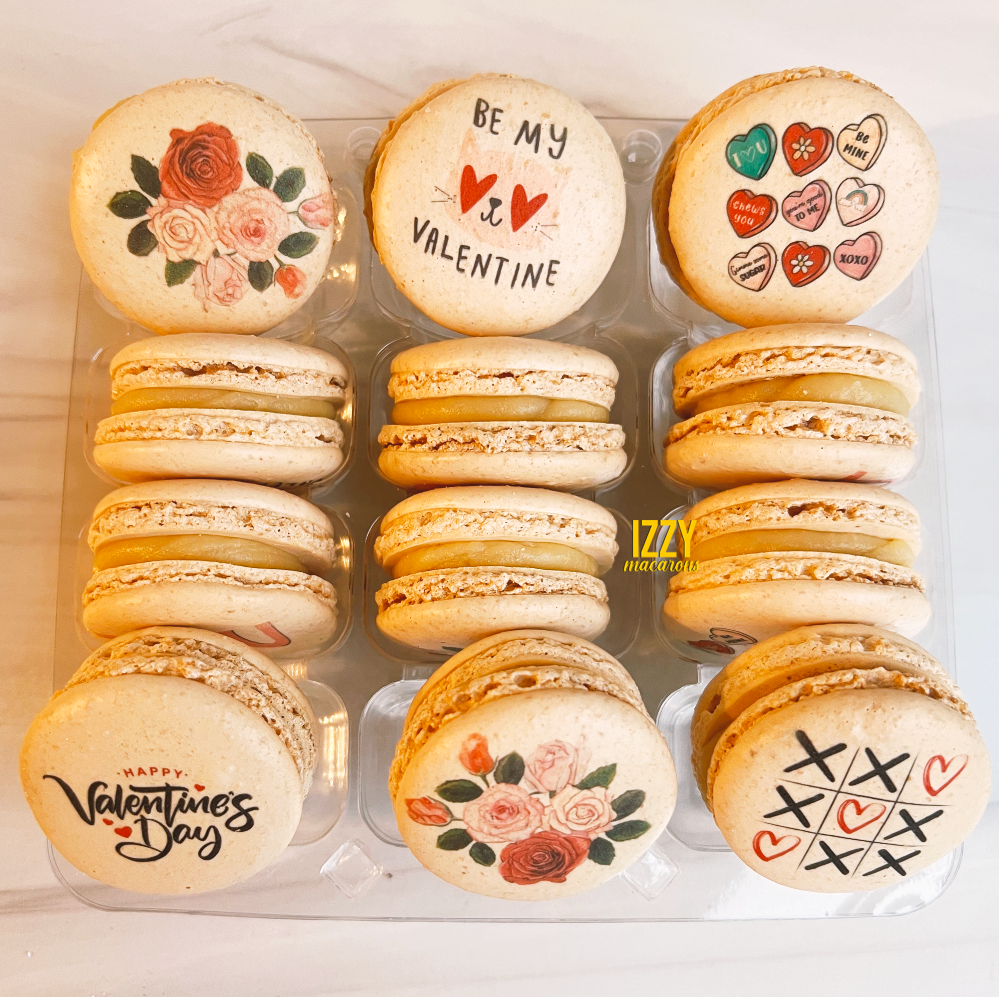 Vanilla Valentine's Prints French Macarons