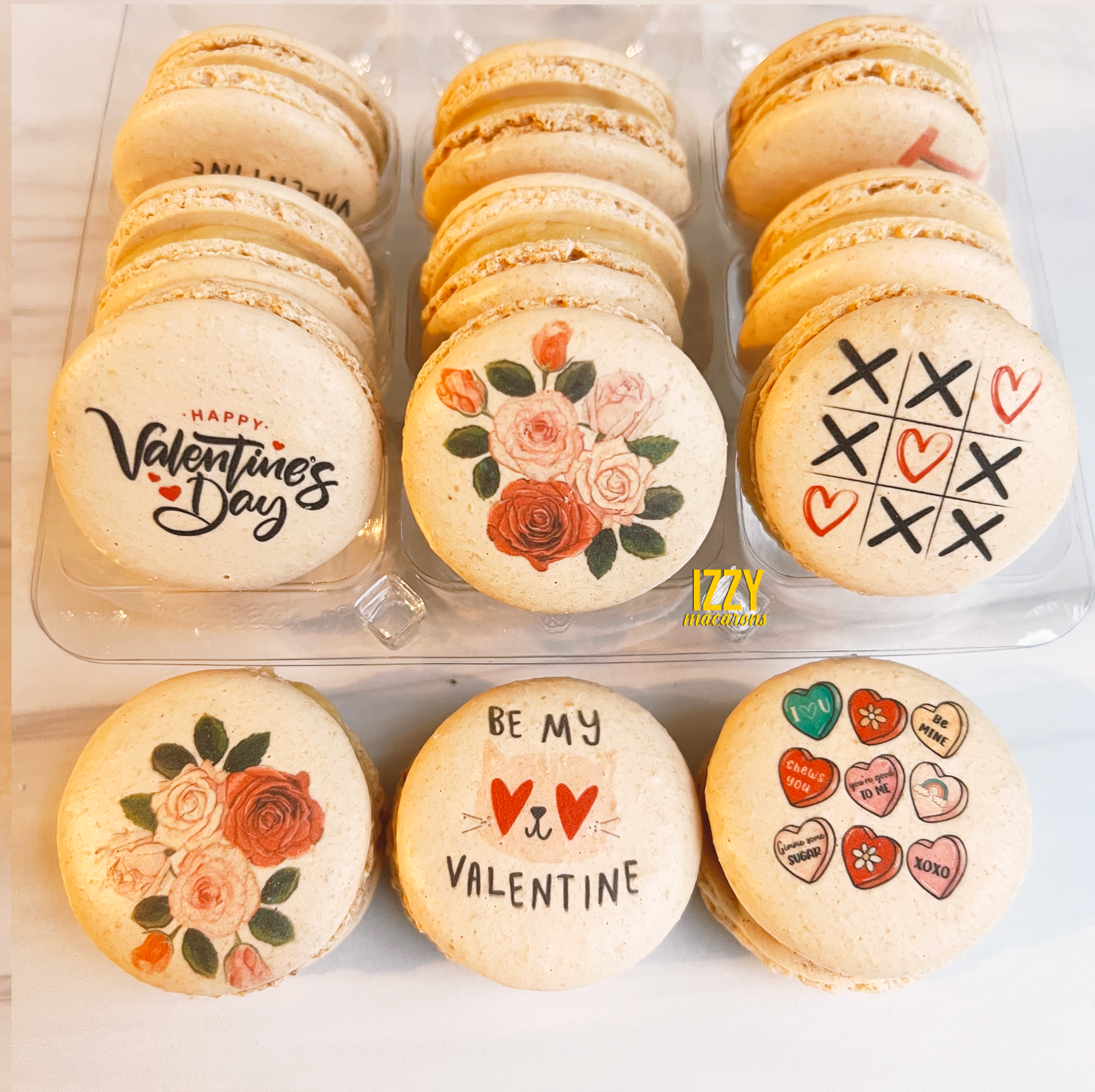 Vanilla Valentine's Prints French Macarons