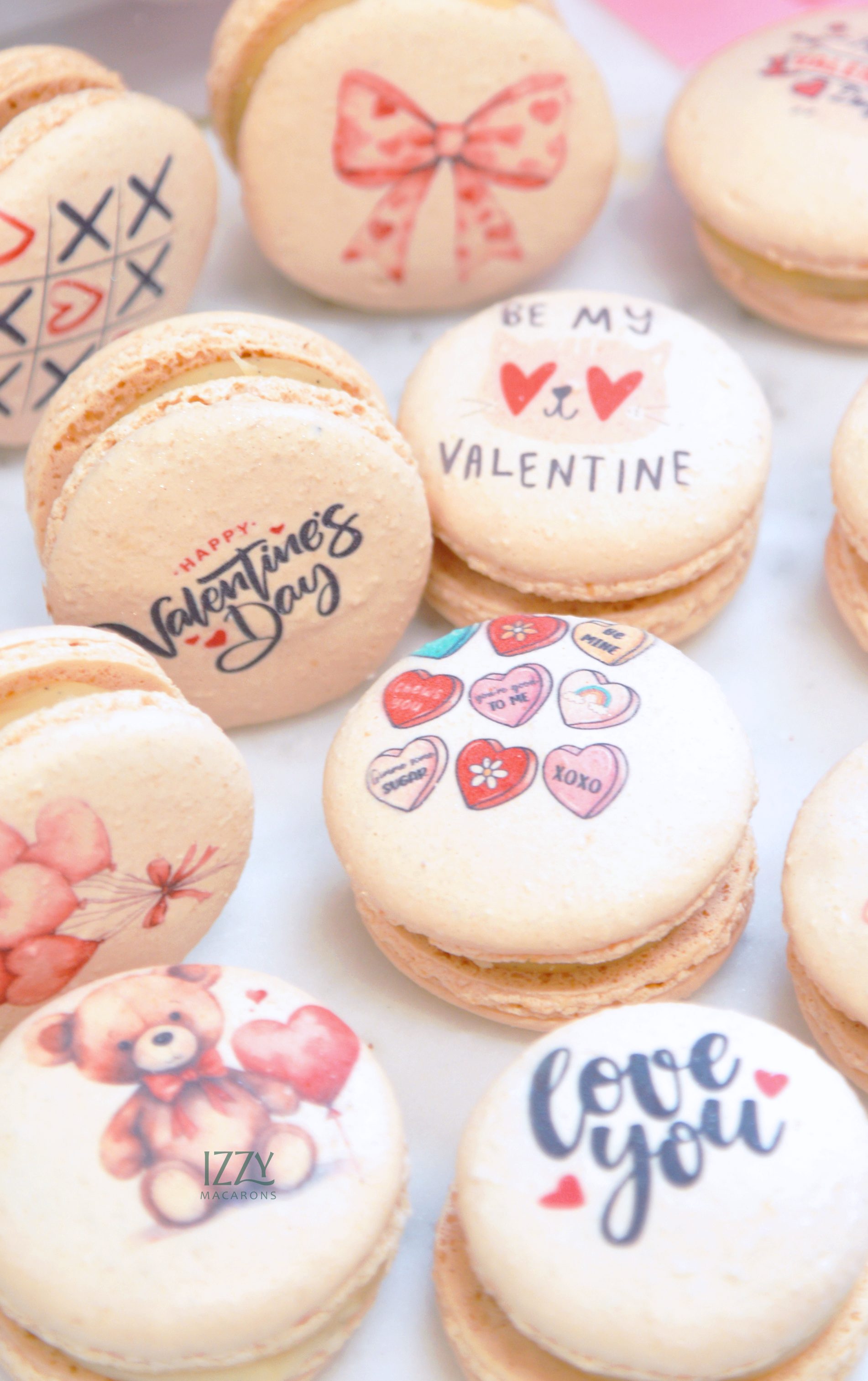 Vanilla Valentine's Prints French Macarons