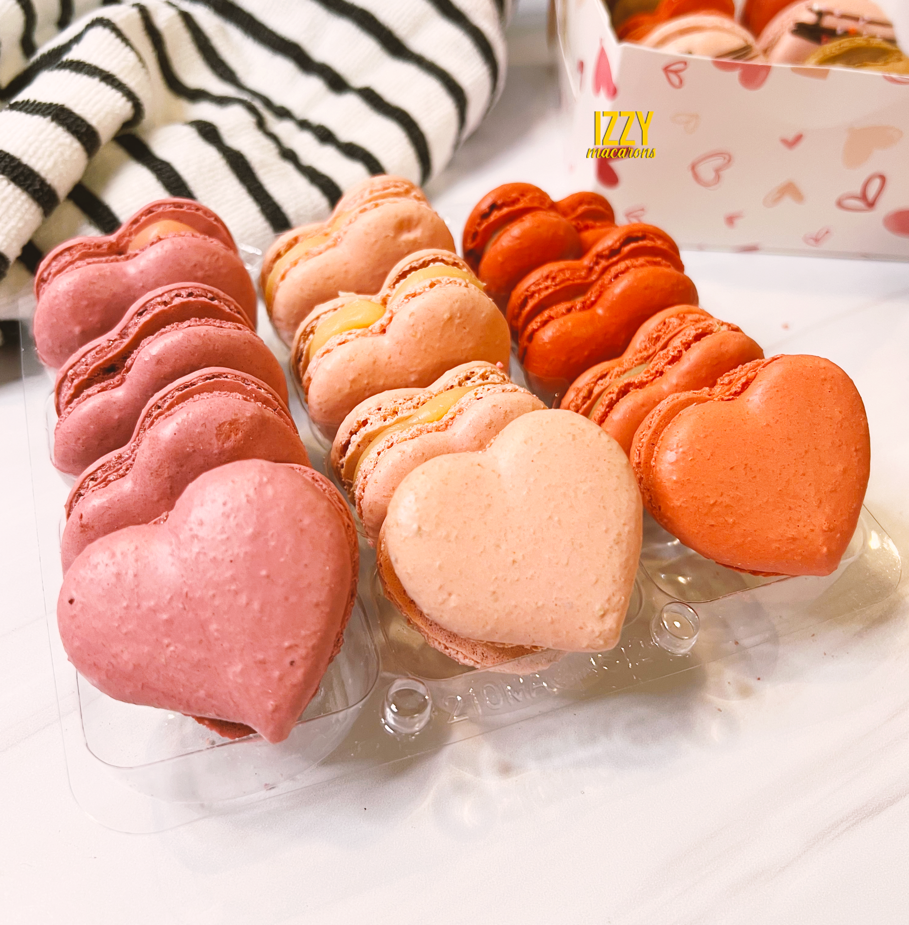 Valentine's Hearts French Macarons - Izzy Macarons