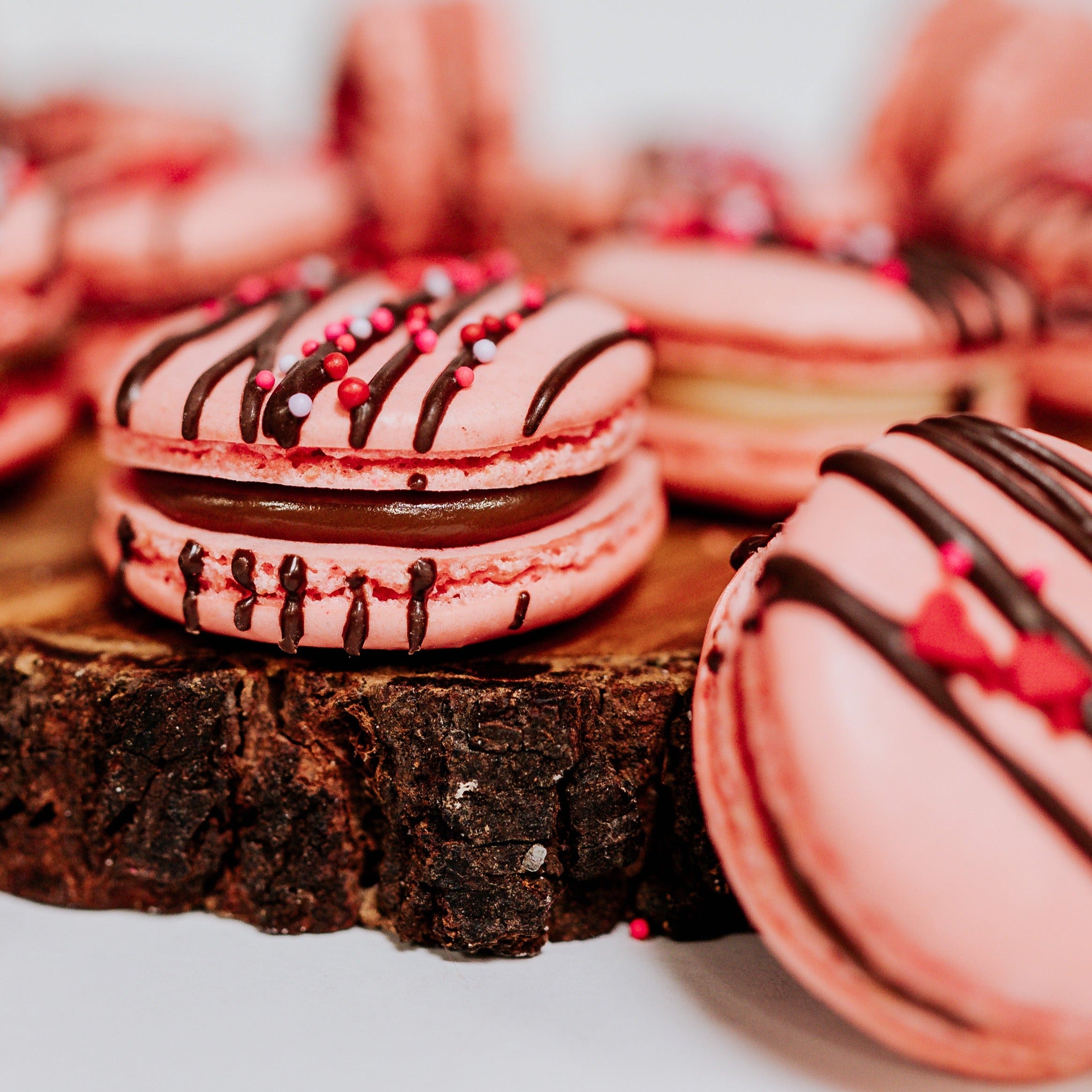 Chocolate Covered Strawberry - Izzy Macarons