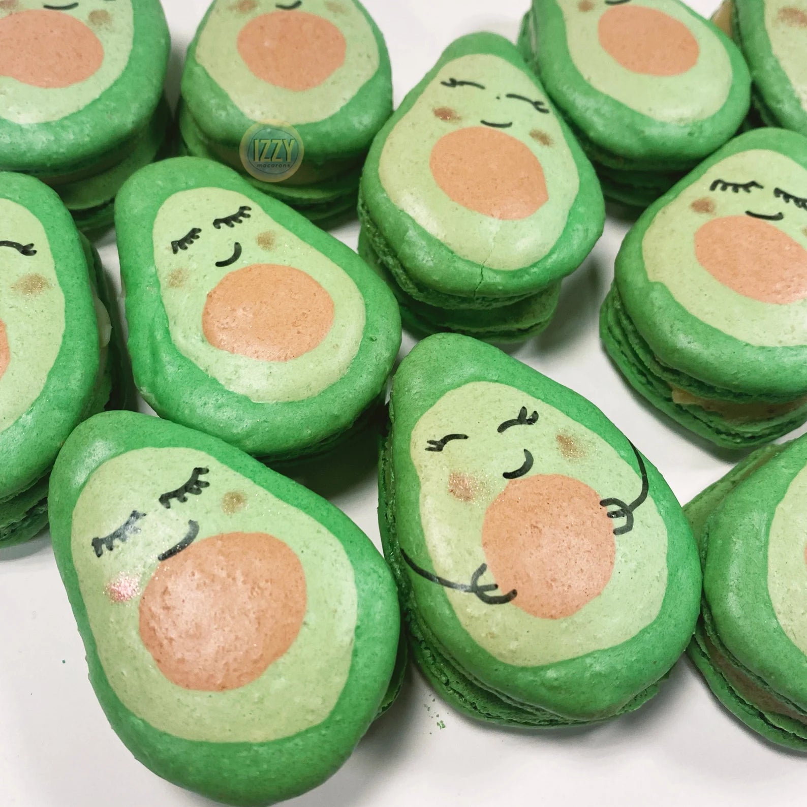 Avocado Macarons - Izzy Macarons