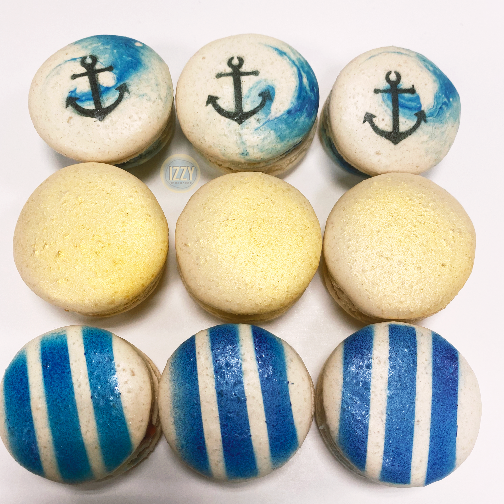 Nautical Macarons - Izzy Macarons
