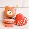 Teddy Bear Heart Macarons Chocolate Covered Strawberry Macaron