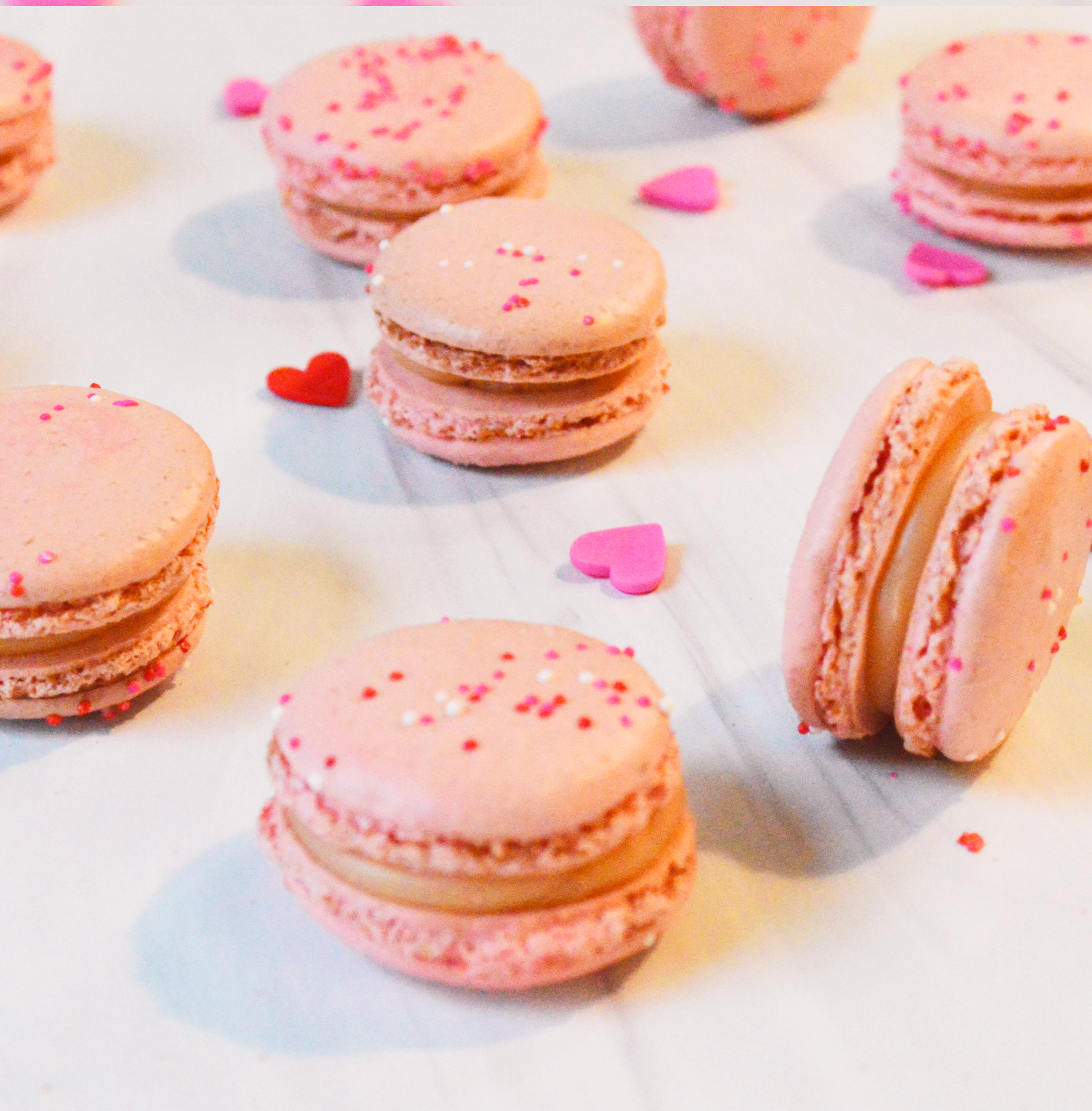 strawberry macarons