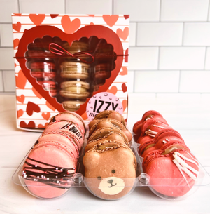 Teddy Bear Heart Macarons Chocolate Covered Strawberry Macaron