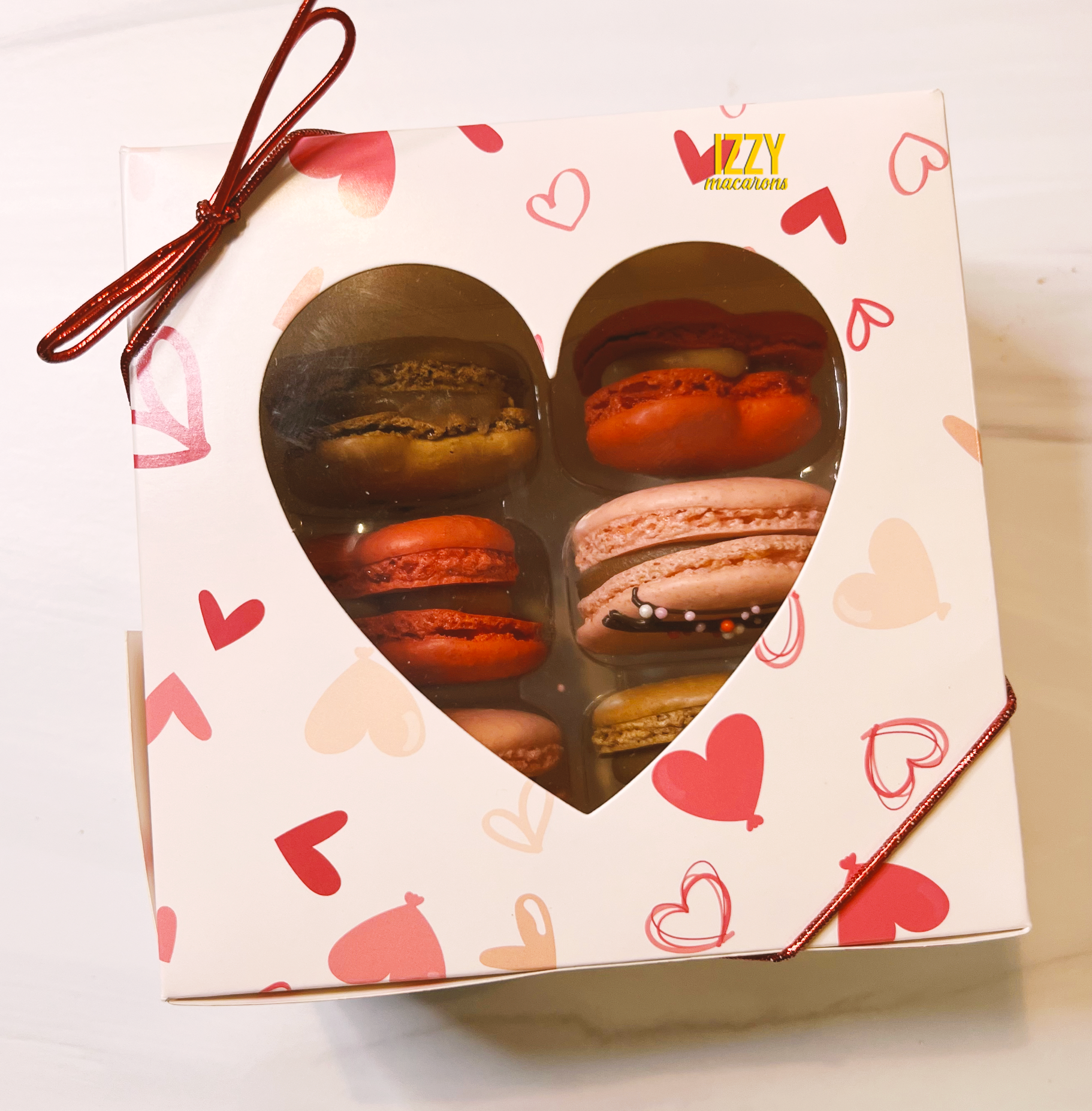 Pink Hearts - Strawberry Cream - Izzy Macarons