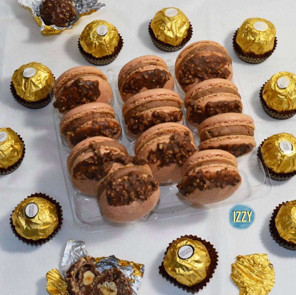 Ferrero Rocher Macarons - Izzy Macarons