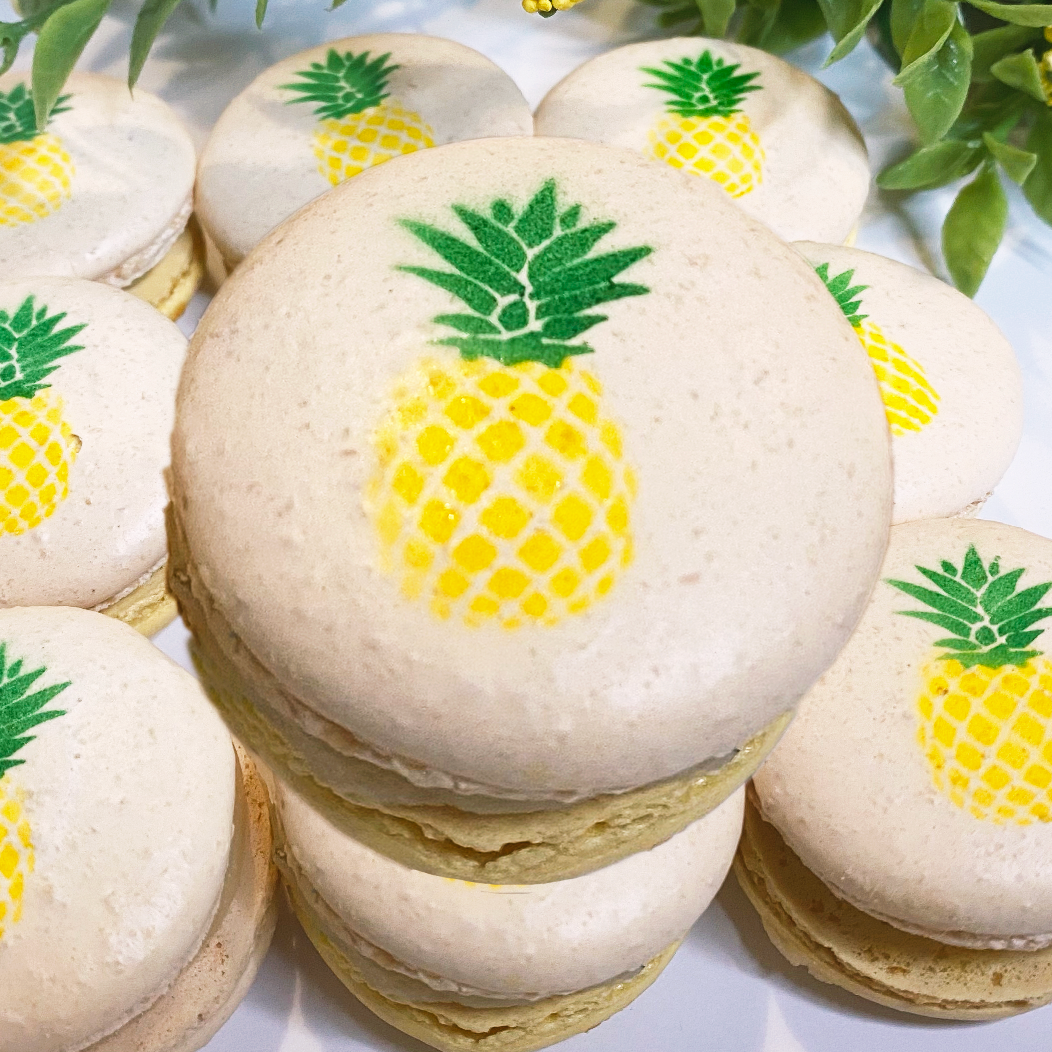 Pineapple Designs Macarons - Izzy Macarons