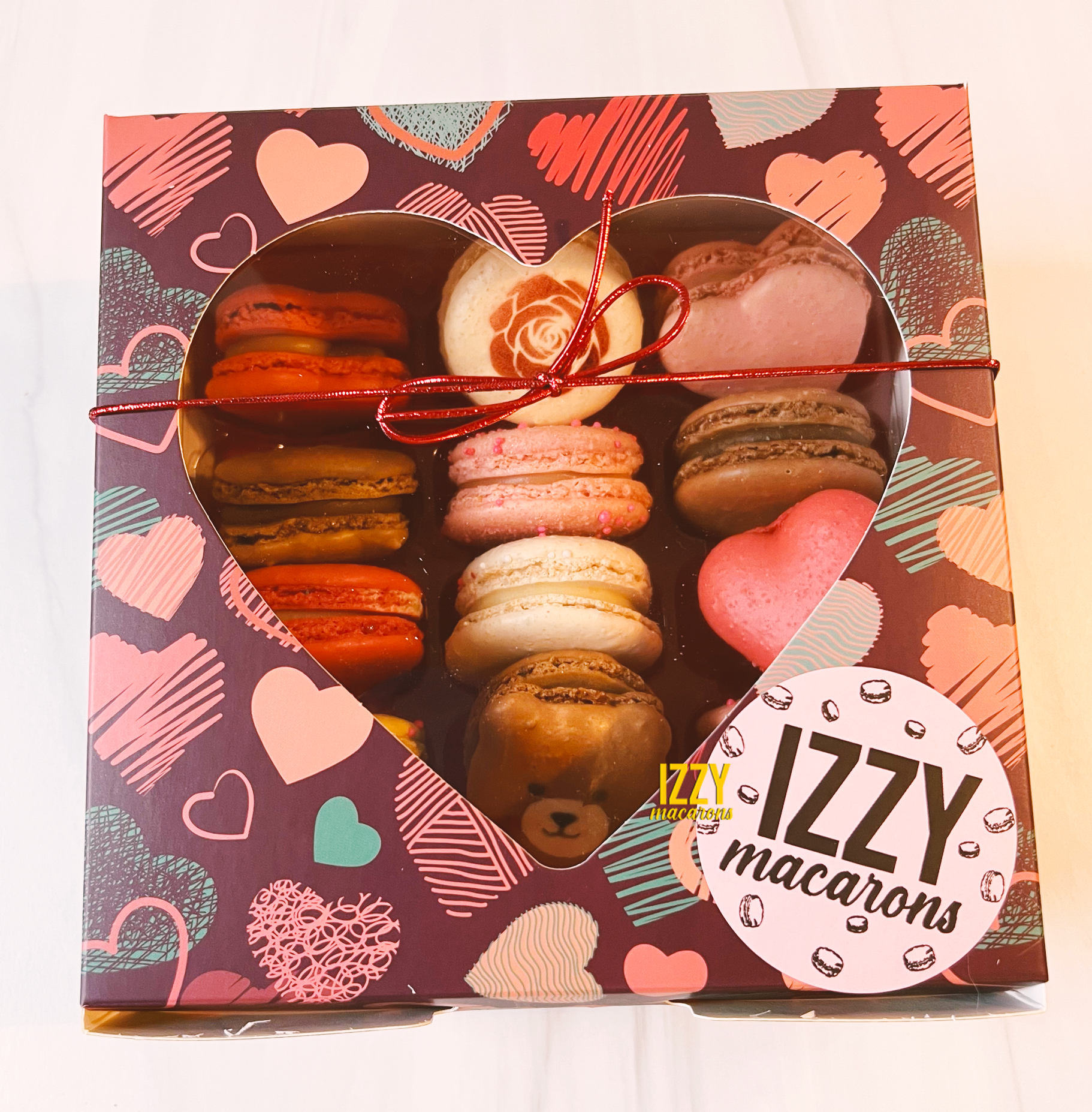 Pink Hearts - Strawberry Cream - Izzy Macarons